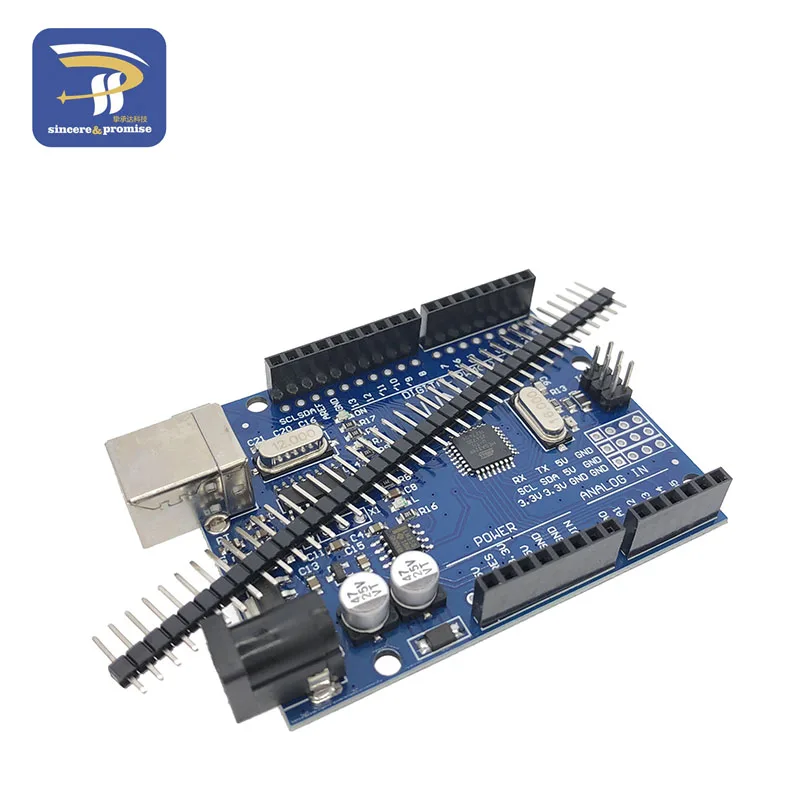 Один набор UNO R3 макетная плата ATmega328P CH340 CH340G для Arduino DIY KIT с прямым штыревым разъемом(без USB кабеля