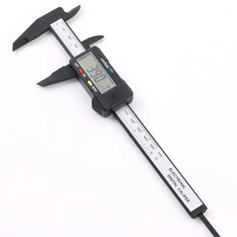 150 мм 6 дюймов ЖК цифровой Электронный штангенциркуль из углеродного волокна Калибр микрометр измерительный инструмент черный
