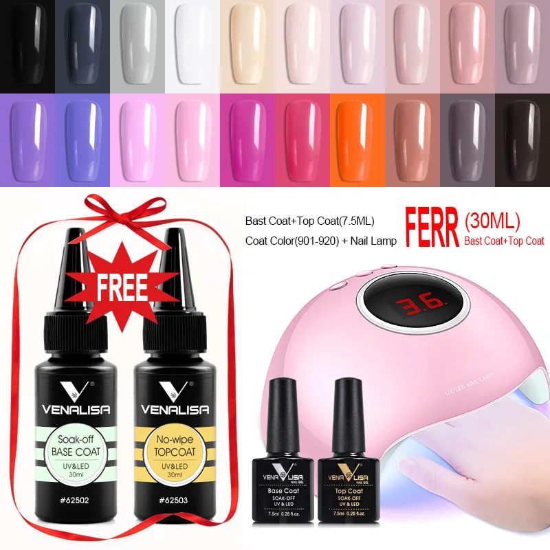 36W UV LED Nail Lamp Fast Dry VENALISA Nail Gel Polish Kits Nail Salon