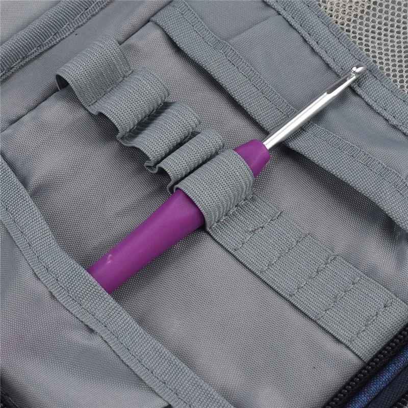 Big Capactiry Empty Crochet Hook Pouch Knitting Needles Kit Case Sewing Needles Scissors Ruler Sewing Accessories Organizer Bag (4)