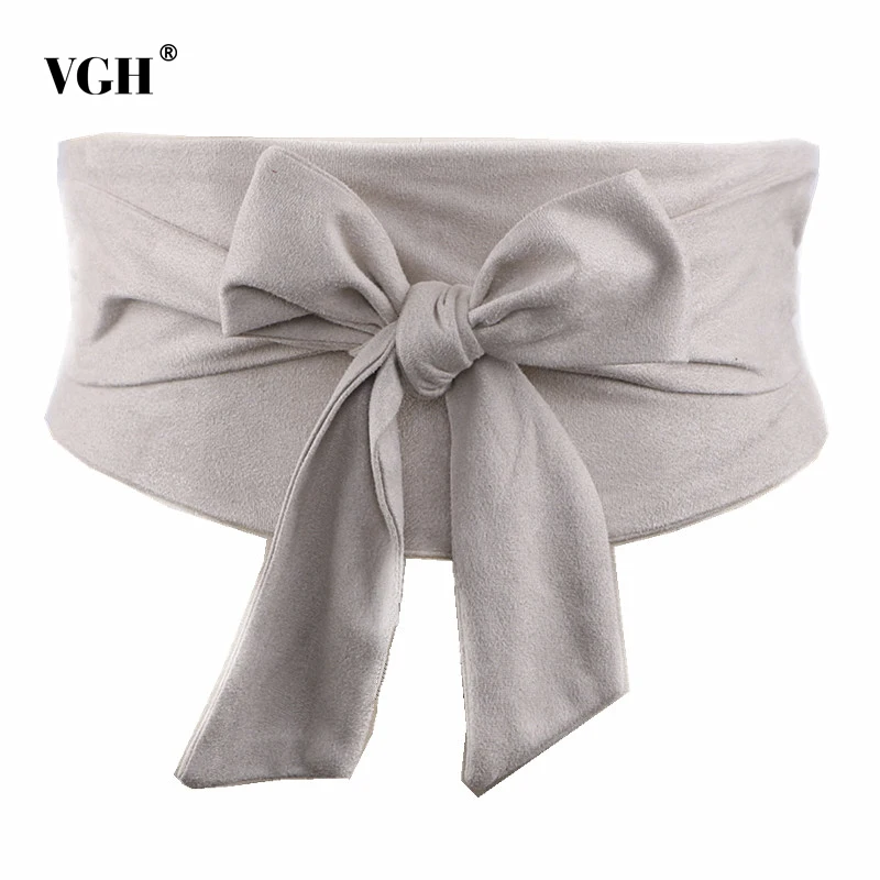 

VGH Corset Elastic Wide Belt For Women Double Bow Bandage Casual Slim Female Belt Accessories 2018 Korean Fashion New