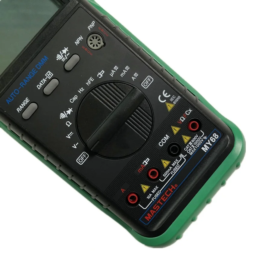 MASTECH MY68 Ручной Автоматический диапазон цифровой мультиметр DMM w/емкость частоты и hFE тестовый метр