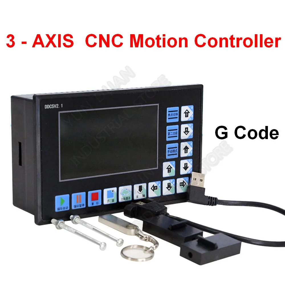 

3 Axis CNC Motion Controller G Code 4.3" TFT 500KHz USB Offline Independent Driver for Stepper Motor Servo CNC MACH Fanuc