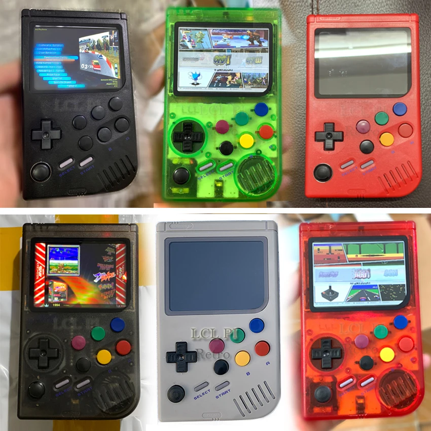 LCL-Pi Retro Raspberry Pi for gameboy handheld game console with Super IPS / Shock joystick / boy pi 3B/B+ 64G Classic color