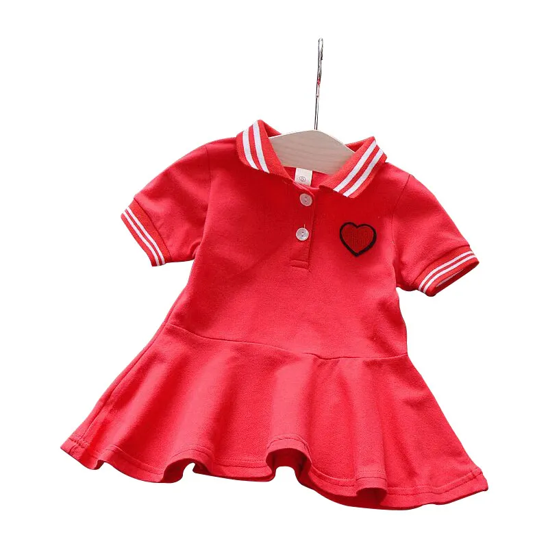

2019 Spring and Autumn Girls Korean Student DressSleeve Solid Color