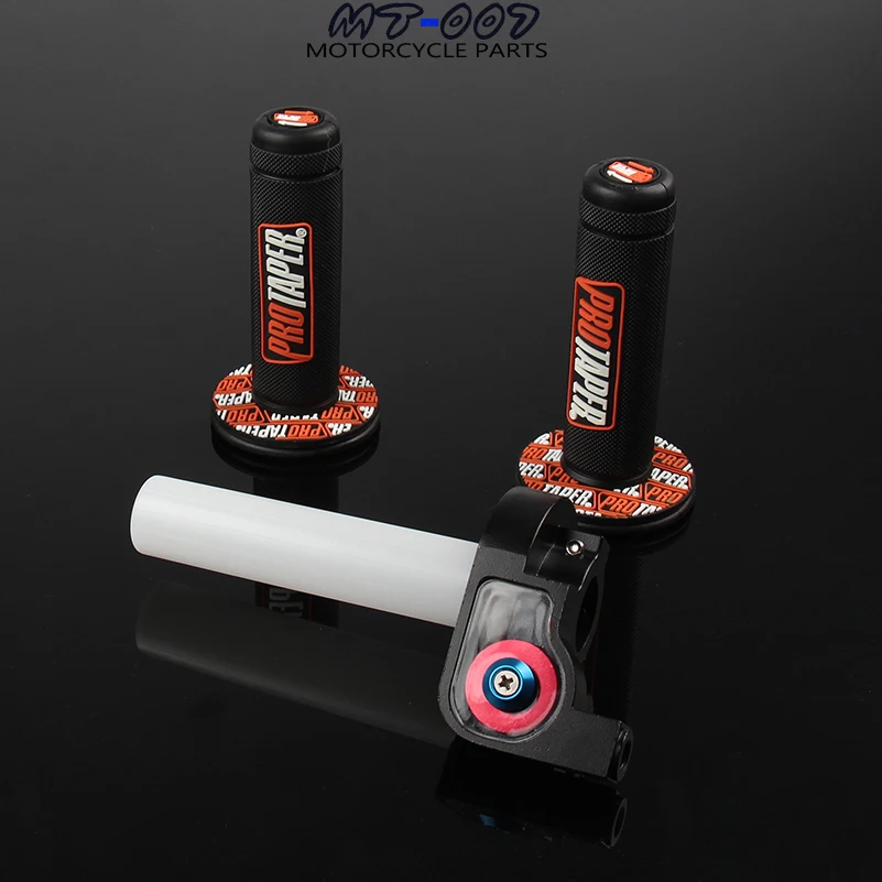 Universal Motorcycle Pro taper Handle Grip with 1/4 Quick Turn Throttle