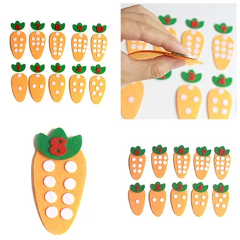 

Kindergarten Carrot Points Number Matching Game Montessori Teaching Aids Preschool Children Learning Education Material Toy