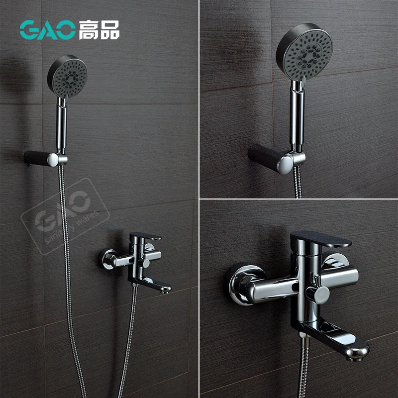 Free Shipping Wall Mounted Rotating Bathtub Faucet, Bathtub Shower Mixer, Wall Mounted Chrome Finish Shower Set, Wholesale