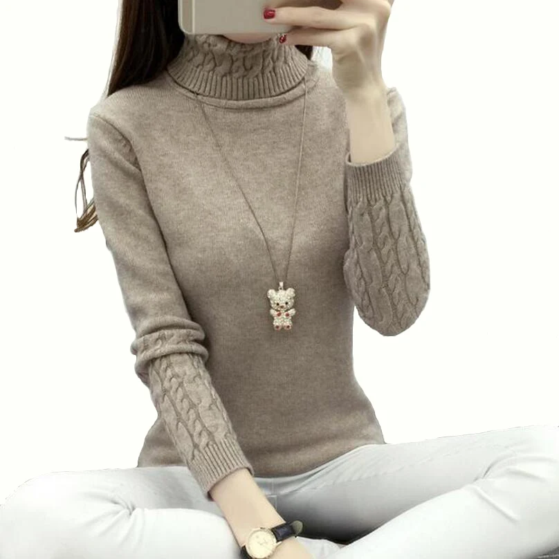 Turtleneck Sweater 2017 Autumn Winter FashionTwisted Knit