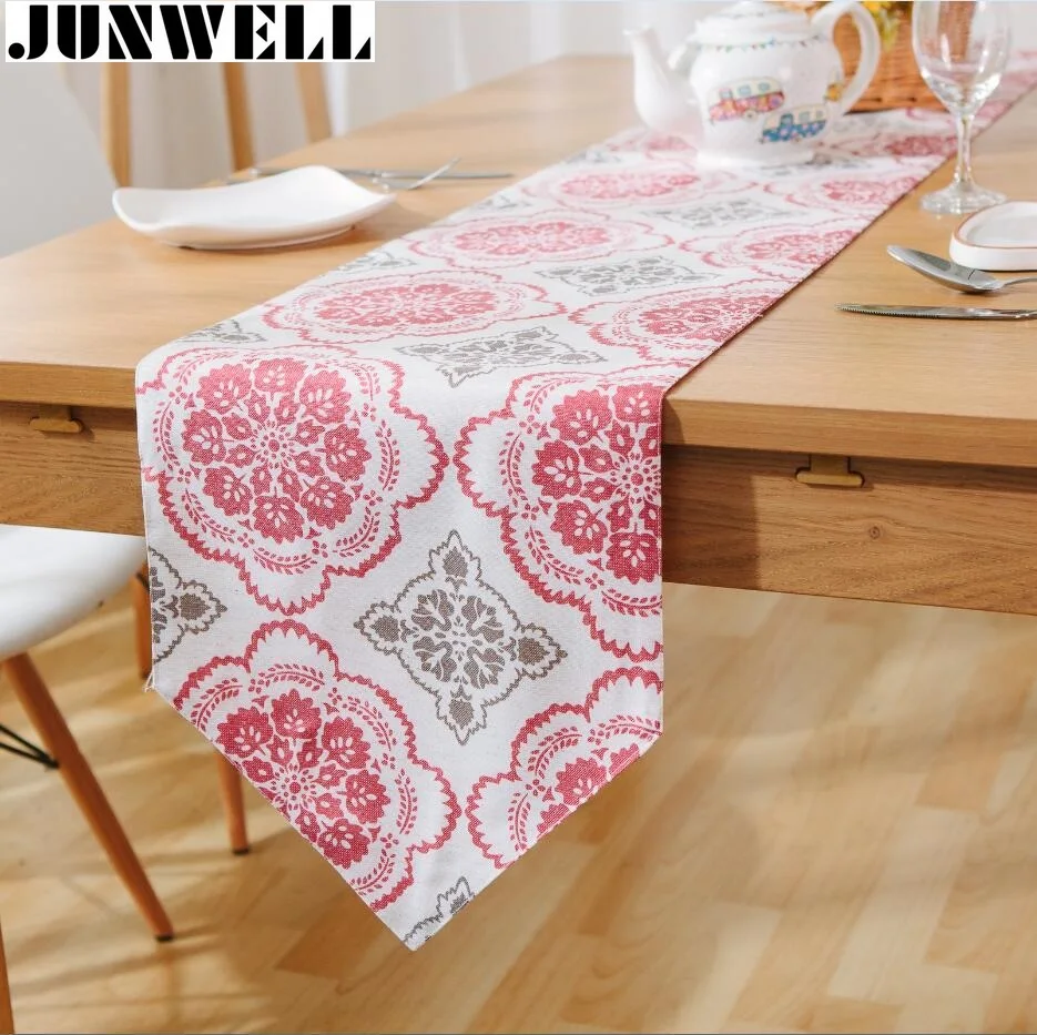 Junwell Fashion Printing Table Runner Colorful Runner Table Cloth With Printed Table Runnerin