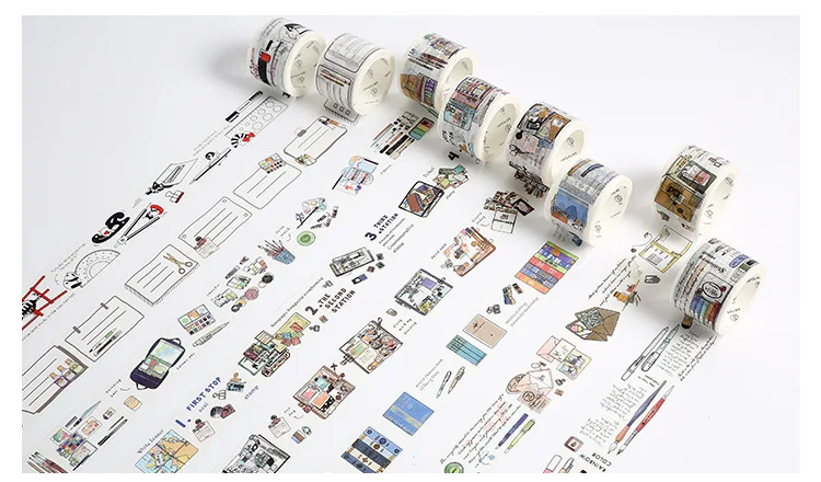 7 м длина положить дни в канцелярских принадлежностей васи клейкая лента DIY Скрапбукинг наклейка этикетка маскирующая лента