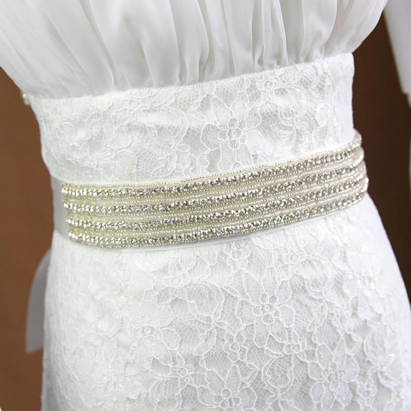 

Doragrace Crystal Rhinestone Braided Wedding Dress Sash Belt