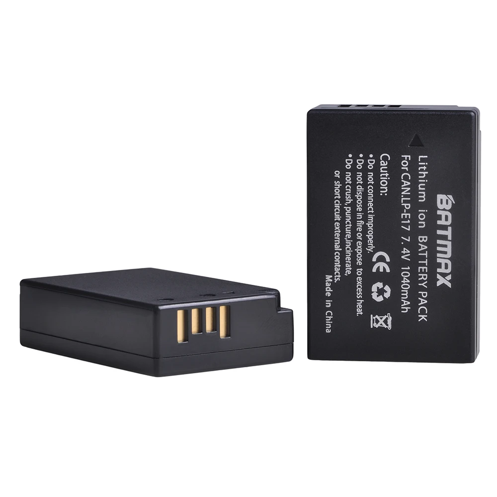 Kaufen 2Pcs LPE17 LP E17 LP E17 Batterie + LCD Dual USB Ladegerät mit Typ C Port für Canon EOS M3 m5 M6 Rebel T6i T7i EOS 77D 750D