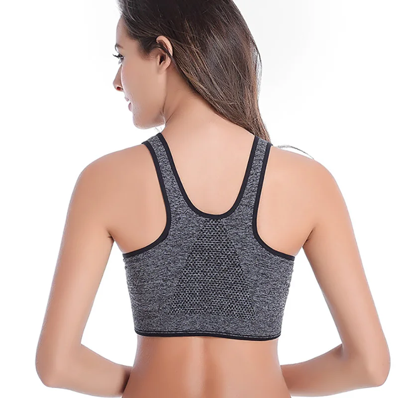 Front zipper without rims sports underwear shockproof running full cup bra female yoga free shipping Front zipper without rims sports underwear shockproof running full cup bra female yoga free shipping