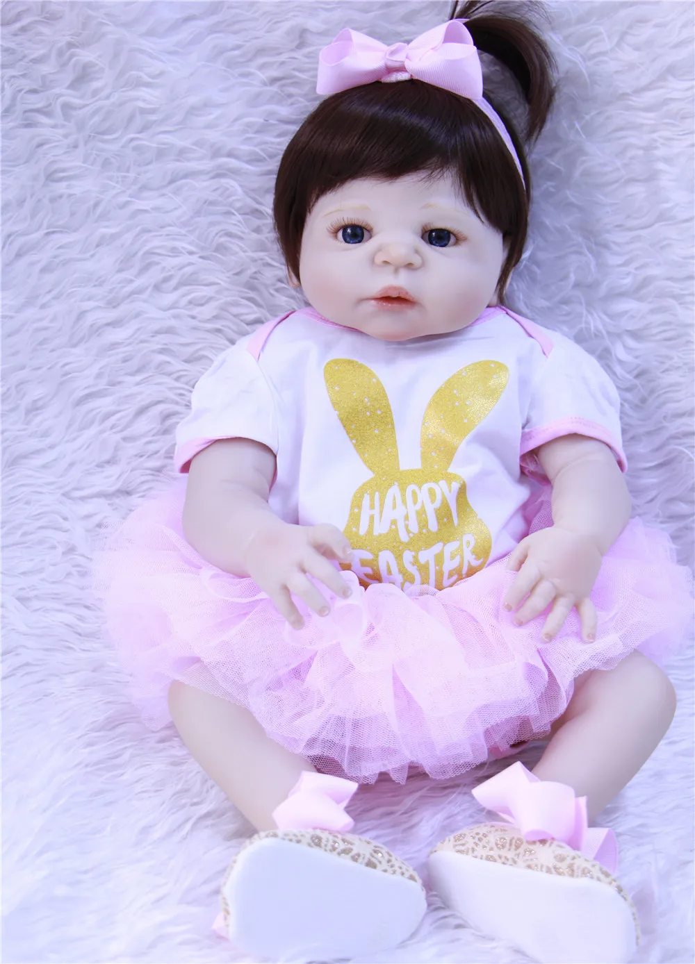 Full silicone reborn baby girl dolls 22" reborn babies alive doll can