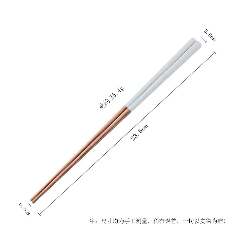 5 пар в Корейском стиле золотые палочки для еды высокого качества 18/10 из нержавеющей стали японские суши Чоп палочки длина 235 мм кухонные инструменты - Цвет: white rose 5pars