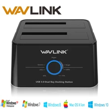 Wavlink 2,5 «3,5» USB 3,0 SATA внешняя док-станция для жесткого диска двойной отсек внешний корпус жесткого диска для 2*8 TB HDD SSD чехол