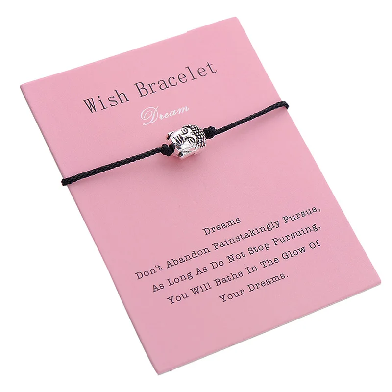 IYOE Dream Card Будда из бисера желаний браслет для женщин мужчин детей струны счастливые красные браслеты дружбы молиться желаний ювелирные изделия - Окраска металла: 5