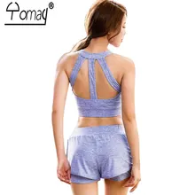 Yomay лето для женщин бег майка без рукавов тренажерный зал фитнес Мягкий Спортивный Йога бюстгальтер укороченный Топы корректирующие