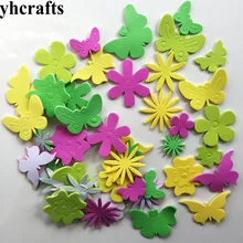 1 пакетов/лот, Бабочка, цветы пенные наклейки раннего обучения Обучающие промыслы игрушки "Сделай своими руками" украшения детской комнаты сад ручной работы