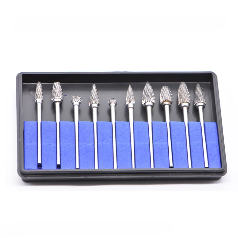 10pcs Dental Grinding Heads Tungsten Steel Carbide Burs Teeth Polishing