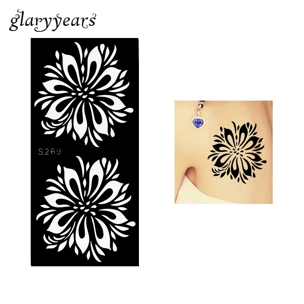 1 Piece Black Hollow Henna Tattoo Stencil Personality Simulation Body