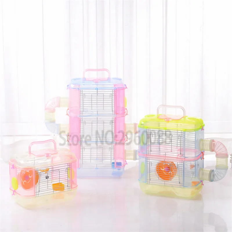 

Recommended Goods Transparent DIY Hamster Cage,multi-layer Small Pet Cage Pp Material Hamster House Portable Cages Supplies