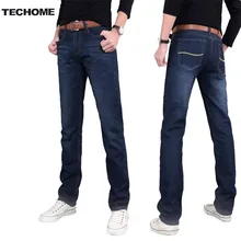 Новинка, мужские джинсы, штаны, эластичные, средняя посадка, прямые, Мужская одежда, топы, брюки, темно-синие, повседневные брюки, крутые, стрейчевые, мужские джинсы