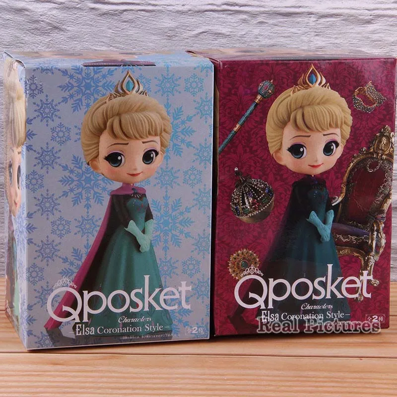 Q Posket Action Figure Frozen Princess Elsa Doll PVC Collectible Model Toy