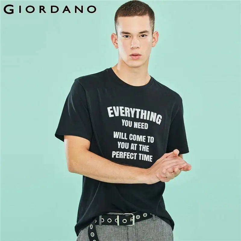 Giordano мужская повседневная футболка с круглым воротом и короткими рукавами из