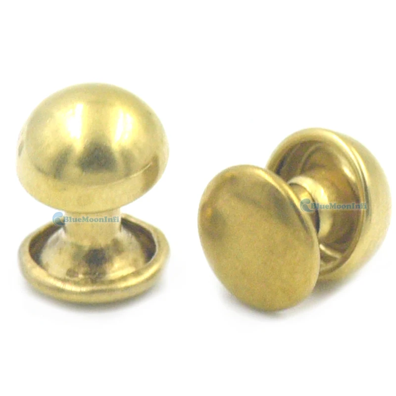 20/50/100 pcs Brass Double Mushroom Domed Rivet 6mm 8mm 10mm Caps Stud