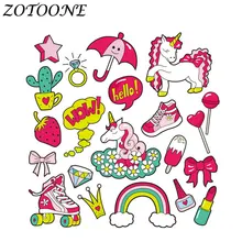 ZOTOONE аппликация милое животное Единорог на заказ нашивка на железе нашивки для одежды на заказ нашивка на сердце детская одежда E