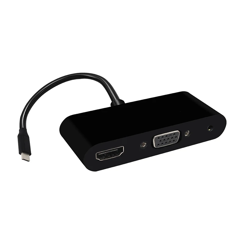 3 в 1 аудиоадаптер типа C для 4K 1080p HDMI USB3.0 VGA 5 мм адаптер наушников Macbook ноутбука usb