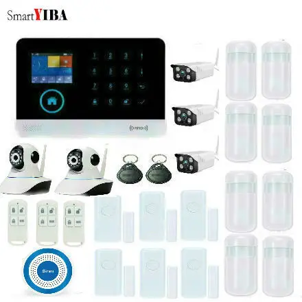 

SmartYIBA 3G SIM Wireless Home Security Protection System WIFI WCDMA Alarm System Kits Surveillance Cameras Sensors Detectors