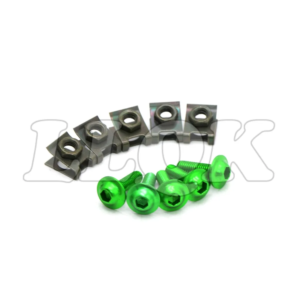 

5pcs 6mm Universal CNC Motorcycle Accessories Fairing body work Bolts Screws For ZX6R/636 ZX10R Z750R Z1000SX/NINJA 1000/Tourer