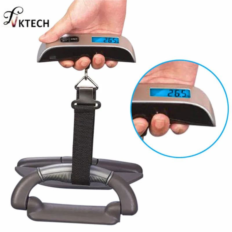 

Portable 50kg Luggage Scale LCD Display Electronic Digital Scales Suitcase Travel Bag Hanging Balance Weight Scale Libra