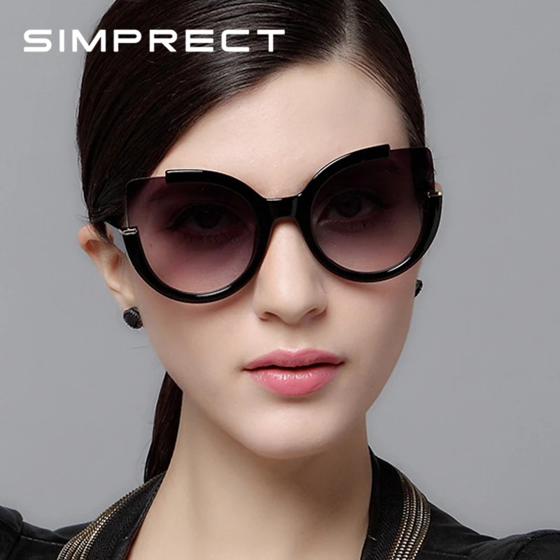 Simpect кошачий глаз солнцезащитные очки женские зеркальные модные ретро роскошные солнцезащитные очки Брендовые дизайнерские винтажные Lunette De Soleil Femme
