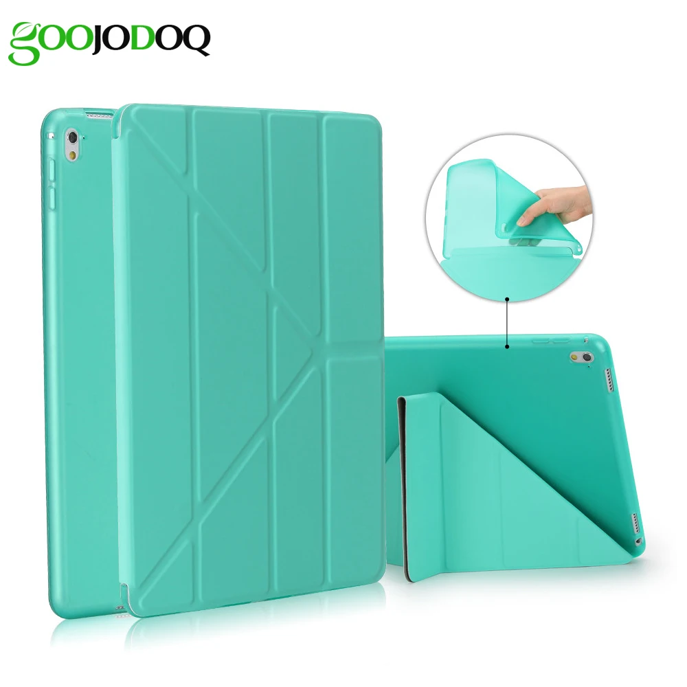 

For iPad Pro 9.7 Case, Multi-fold Stand with Silicone Soft Back Smart Cover for Apple iPad Mini 1 2 3 Case Auto Sleep/Wake Up