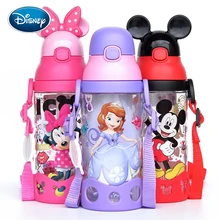 Disney Copo Alunos Do Jardim de Infância das Crianças Drop-Palha Chaleira à prova de Homens e Mulheres de Verão Bonito Copo Canudo de Plástico(China)