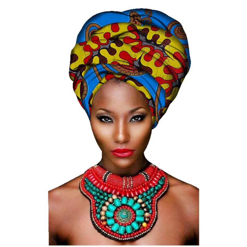 Модные африканские головные уборы для Женский платок на голову для леди высококачественный хлопок женские головные уборы аксессуары AF008 - Цвет: 15