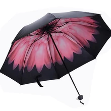 Классический цветок ромашки 7 цветов зонт от солнца/дождя высококлассные виниловые печати Черный УФ зонтик открытый ветрозащитный Шмель