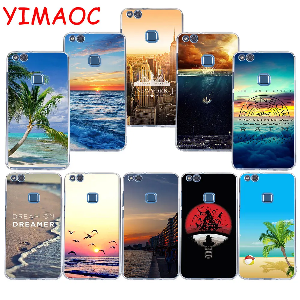

YIMAOC 70z Beautiful Beach city scenery Soft TPU Case for Huawei P20 Pro P10 P9 P8 Lite P Smart Mate 10 lite 20 pro