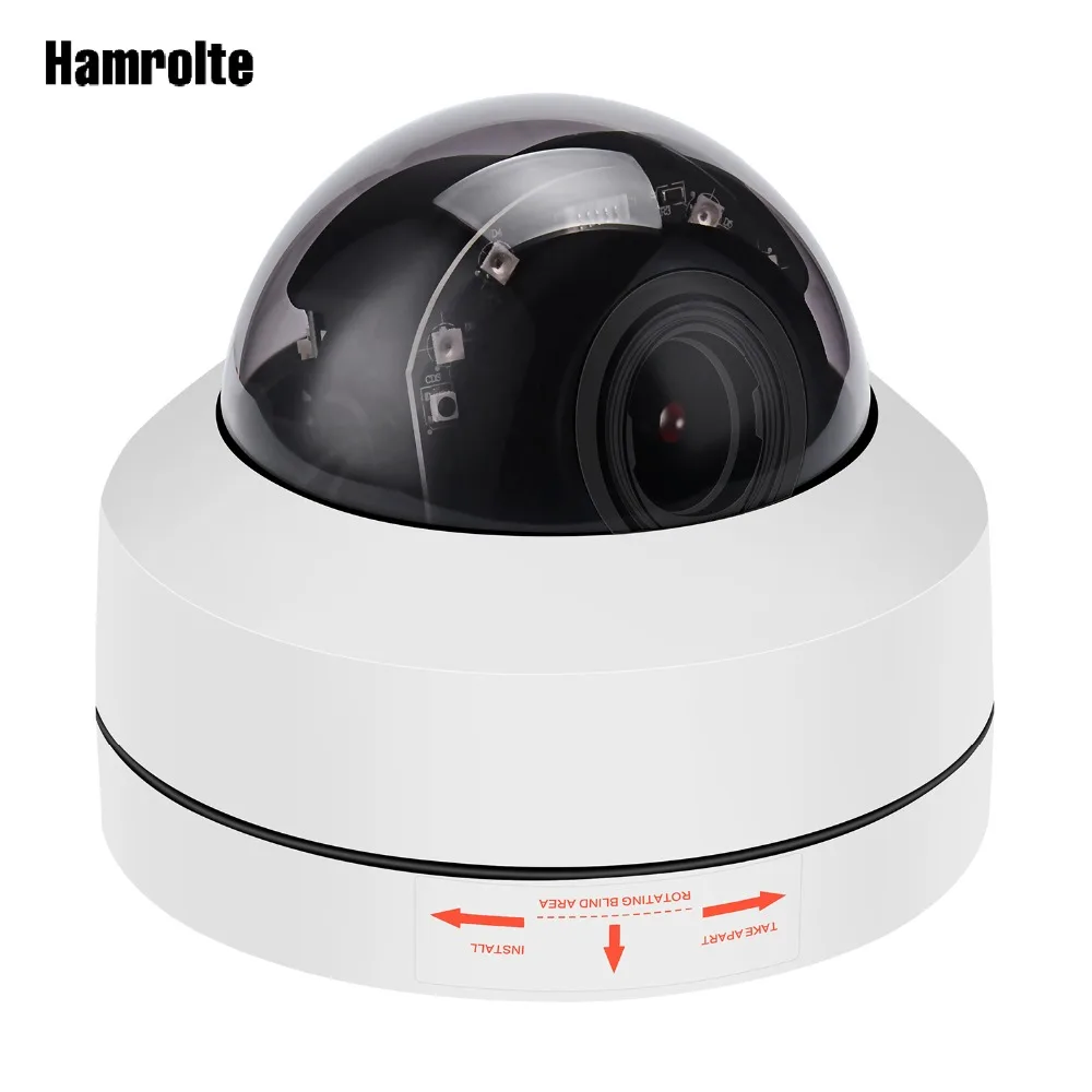 Скоростная купольная камера Hamrolte Onvif PTZ IP 5 мп/2 мп 4 кратный зум автофокус (2 8 12 мм)