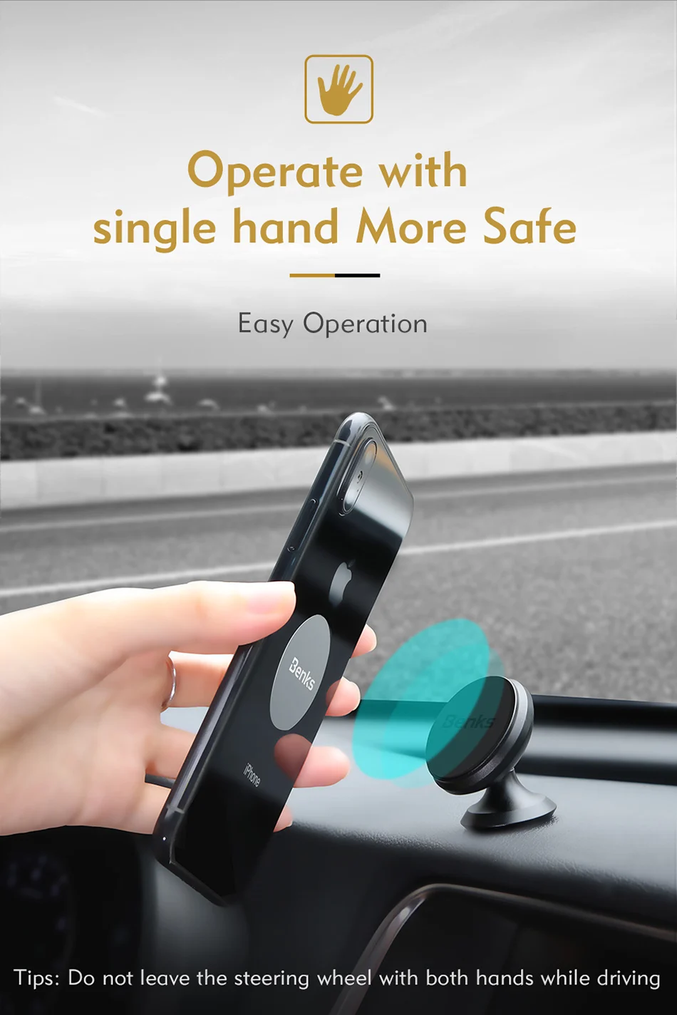 Benks Strong Magnetic Car Phone Holder Air Vent Mount Stand For iPhone X 8 7 6s Plus Samsung Aluminum Alloy Mobile Auto Bracket (7)