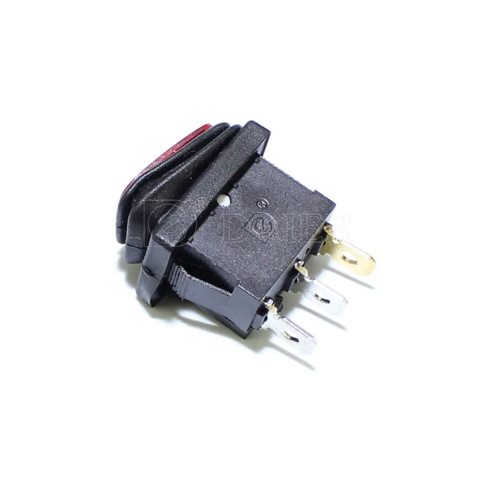 100PCS KCD1-2-101NW 6A 250VAC SPST ON OFF 3 Pin Waterproof Illuminated Rocker Switch With 12V/24V LED