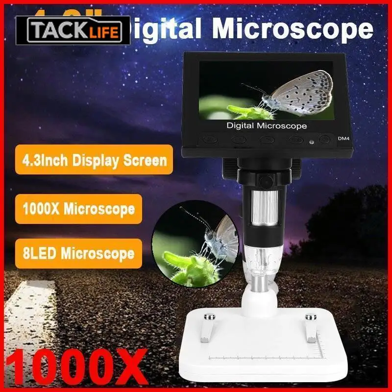 

ABS 8LED Monitoring Electron Microscope Real-Time Video Digital Microscope Durable Computers Screen Microscope Mobile Phones