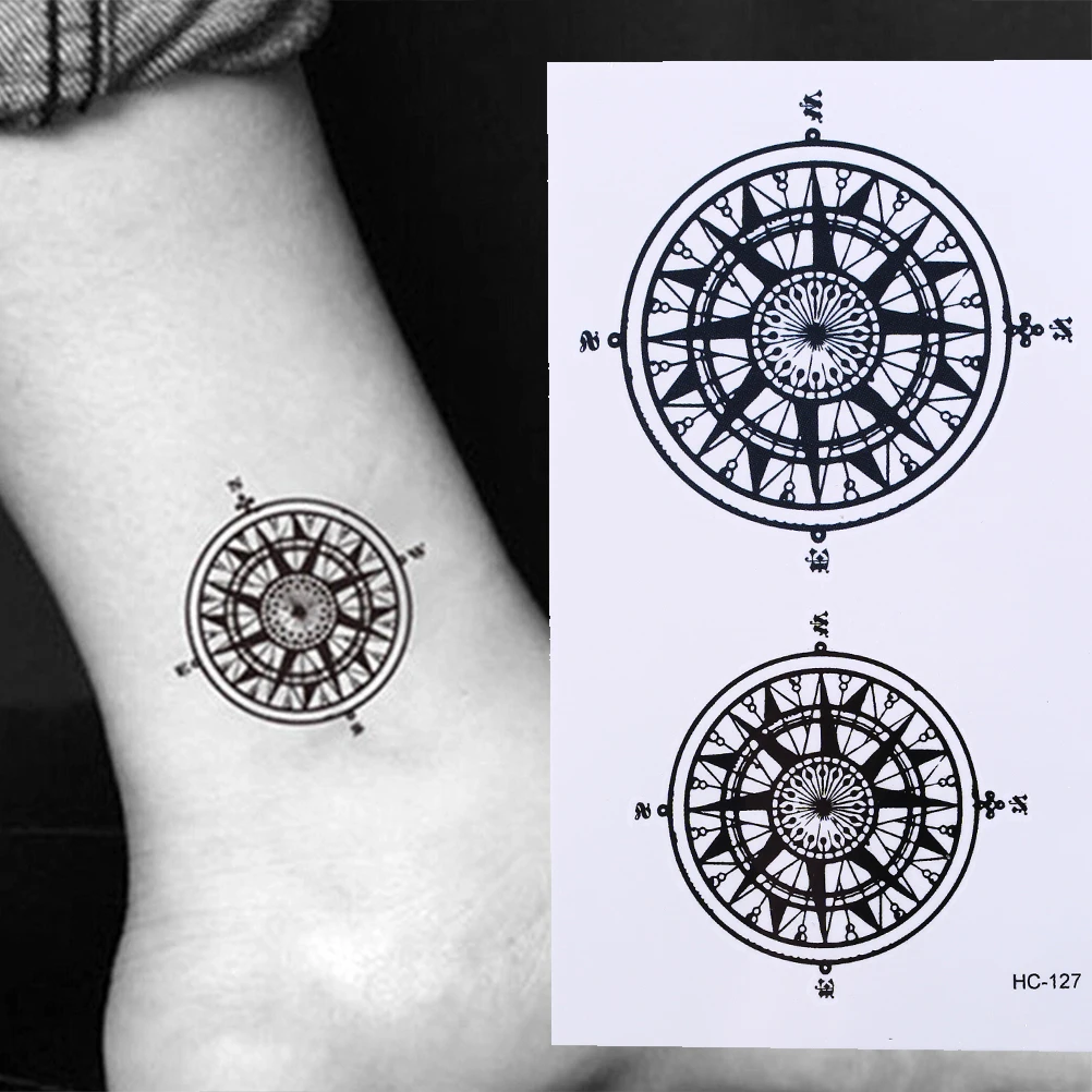 Pegatina de tatuaje temporal a prueba de agua para hombres y mujeres,  tatuajes falsos con símbolo de compromiso de Butler negro, brújula, anime,  tatuaje flash|Tatuajes temporales| - AliExpress