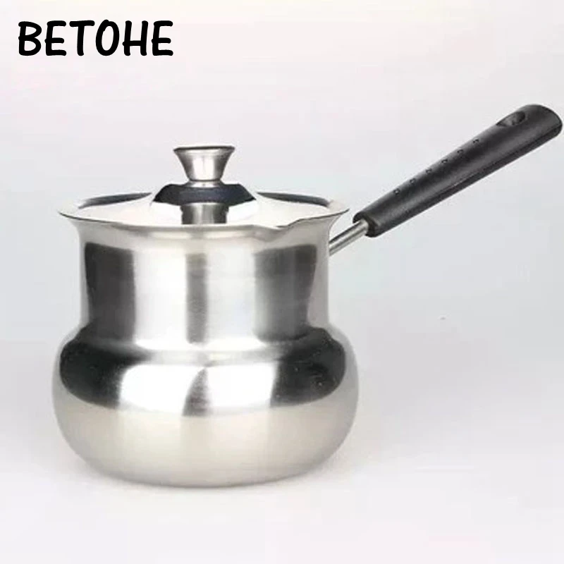

304 stainless steel hot milk cup brewing coffee pot small milk pot baby food supplement porridge small pot
