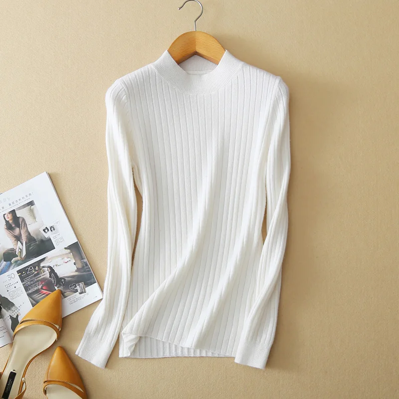 New high quality cashmere sweater round neck solid color loose large size casual comfort close soft sweater breathable warm