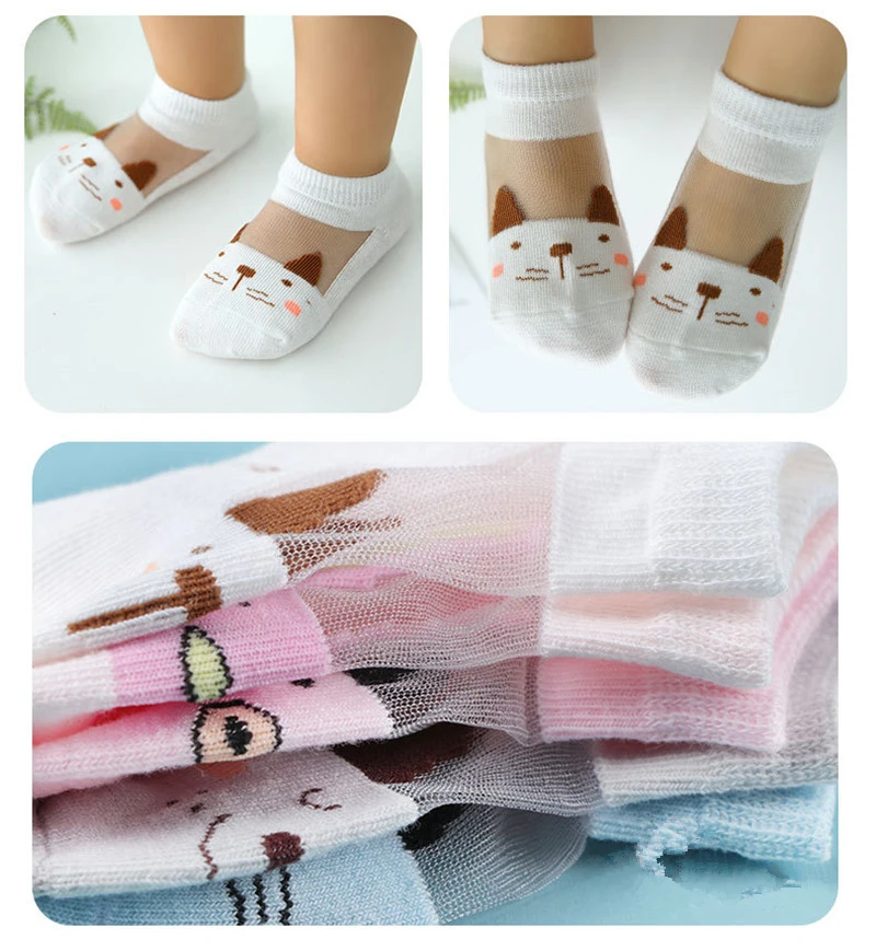 LILIGIRL/одна пара тонких хлопковых носков для малышей; удобные сетчатые Носки с рисунком для мальчиков и девочек; детская одежда